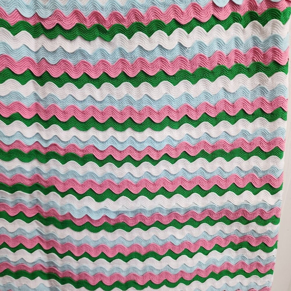 CJ Laing Women’s Sz 6 Scalloped Ripple Rickrack Ribbon Striped Mini Skirt Quirky - Picture 2 of 8